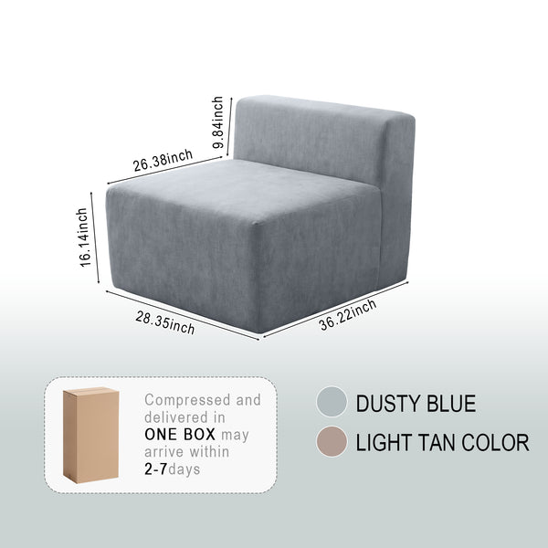 English Elm Cube Velvet Lounge Chair Dense Foam Compact Seat for Bedroom or Studio Apartment W3670P355744