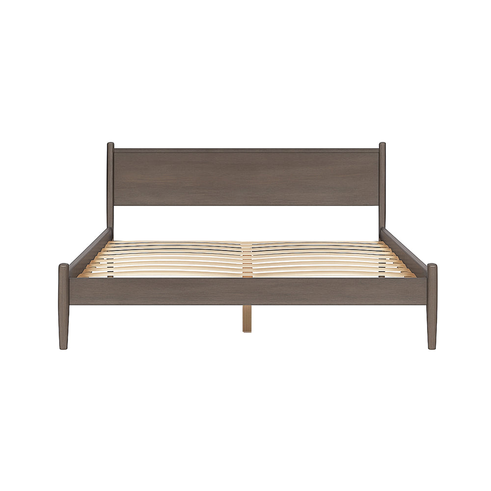 English Elm Mid-Century California King Wooden Platform Bed In Gray - Sleek Design For Modern Living Spaces B016S00027