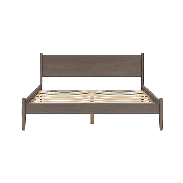 English Elm Mid-Century California King Wooden Platform Bed In Gray - Sleek Design For Modern Living Spaces B016S00027
