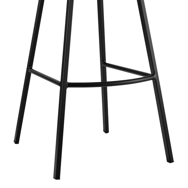 English Elm Mirano Stylish Gray Faux Leather Bar Stool With Sturdy Black Metal Frame – Perfect For Any Space! B2736P268620