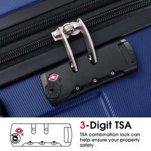 English Elm Hardshell Abs 2 Piece Luggage Set with Tsa Lock Spinner Wheels Carry on Travel Blue N730P306666C