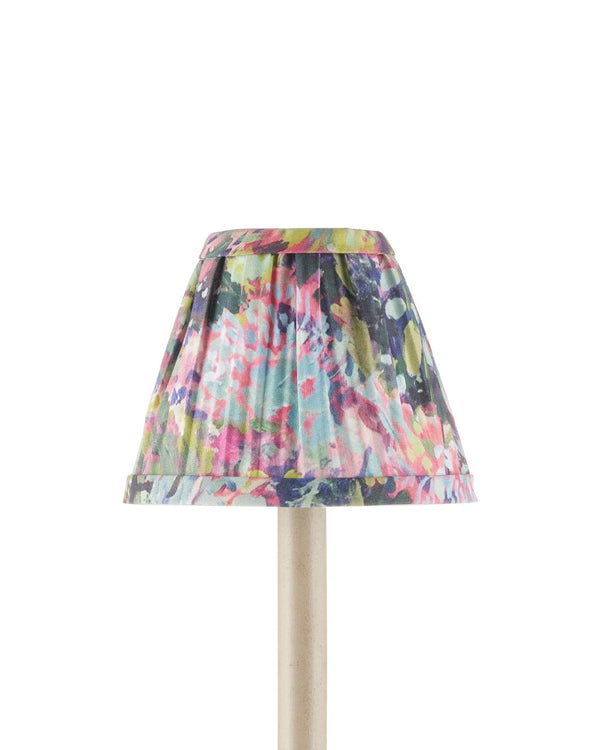 Currey & Company Wildflower Tapered Chandelier Shade - Lush Magenta & Yellow Floral Design For Elegant Decor Multi,Color Cotton 0900-0047-currey-company