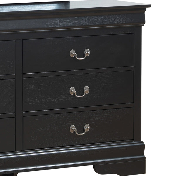 English Elm Elegant Black Traditional Dresser with Spacious Drawers, Timeless Finish, 33"H x 57"W x 16"D, No Assembly Required B078108121