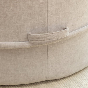 English Elm Oversized Chenille Barrel Lounge Chair with Ottoman and Five Throw Pillows W1170P283149