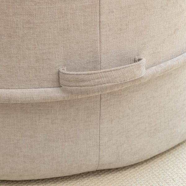 English Elm Oversized Chenille Barrel Lounge Chair with Ottoman and Five Throw Pillows W1170P283149