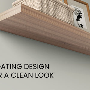 English Elm Shelves - 2-Tier Compact Walnut Storage Solution For Living Rooms, Eco-Friendly & Modern Design B097P395889-GIGA