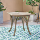 Christopher Knight Home® - Noble House - Hermosa Outdoor Acacia Wood Square Dining Table, Gray