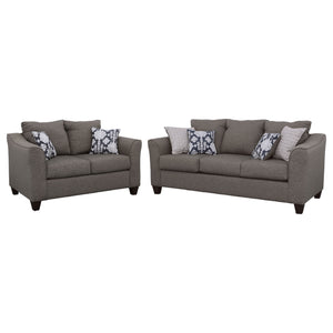 English Elm Creston Grey 2-Piece Living Room Set: Stylish Comfort For Small Spaces, Transitional Design & Durability B062S01147
