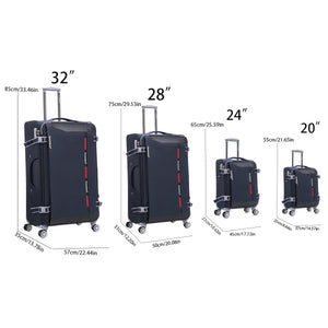 English Elm Softside Expandable Spinner Luggage Set Four Piece Lightweight Travel Collection Blue T3292P343864