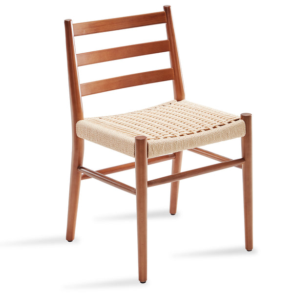 English Elm Dining Chairs with Handwoven Rope Seats and Iron Frame Mid Century Modern Set of 2 Beige,Walnut T3623P431442