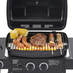 English Elm 2 Burner Propane Grill with Side Stainless Steel 24000 Btu Outdoor Patio W1820P341739