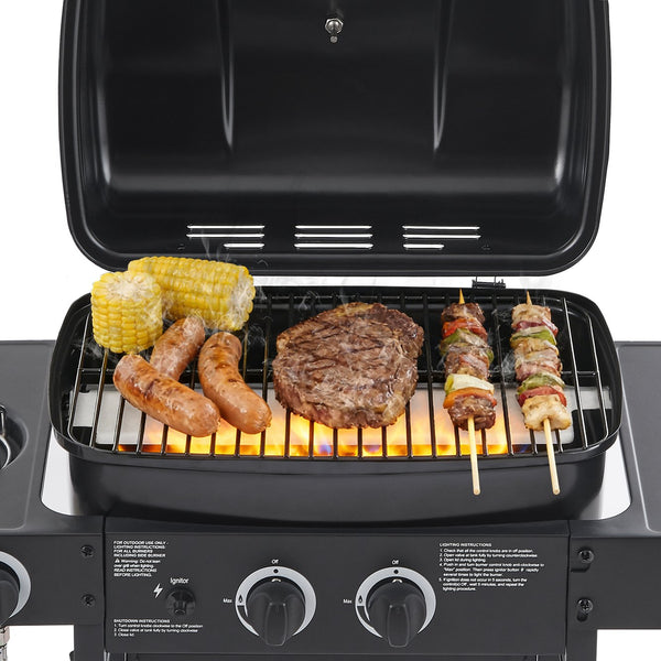 English Elm 2 Burner Propane Grill with Side Stainless Steel 24000 Btu Outdoor Patio W1820P341739