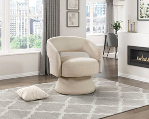 English Elm Modern Swivel Accent Chair in Lux Velvet Upholstery with Solid Wood Base, Compact Stylish Seating taupe 27.75 L x 26.5 W x 19.75 H B011P283815