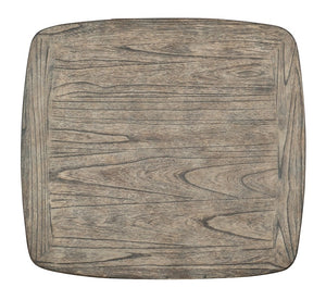 Hooker Furniture Commerce Brandon End Table In Natural Mindi Wood With Fixed Shelf, Boho Rectangle Accent Table, Durable Grain Finish 7228-80078-85