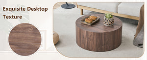 English Elm Cave Stone Patterned Mdf Round Coffee Table for Minimalist Industrial Living Rooms Walnut W1151P460953