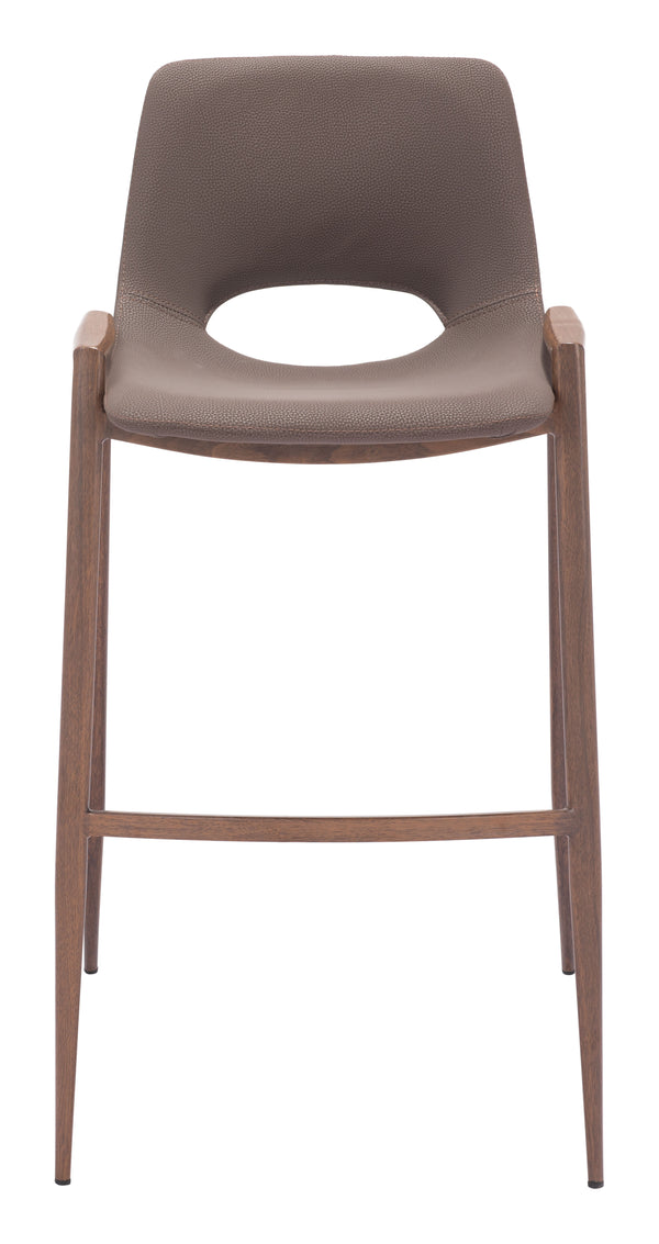 Desi Barstool - Set of 2 Brown & Walnut 109734 Zuo Modern