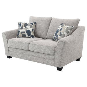 English Elm Lido Boucle Upholstered Loveseat with Flared Arms for Modern Living Spaces B062P451807