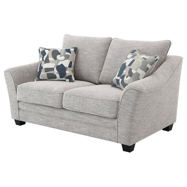 English Elm Lido Boucle Upholstered Loveseat with Flared Arms for Modern Living Spaces B062P451807