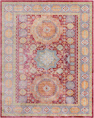 Unique Loom Austin Washington Machine Made Border Rug Beige, Cream/Ivory/Light Blue/Puce/Red/Yellow/Peach/Orange 10' 0" x 13' 1"