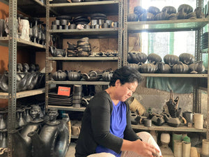 English Elm Longpi Handmade Black Pottery Décor Object - Unique Tangkhul Naga Art For Modern Interiors B346P369759