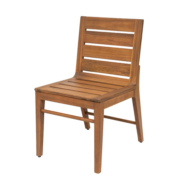 English Elm Outdoor Acacia Wood Patio Dining Chairs Set of 2 Teak Slatted Ergonomic Garden Seating N773P355906T