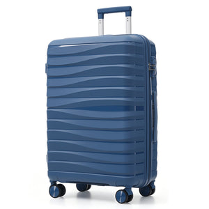 English Elm Premium Polypropylene Hard Shell Luggage Set Three Piece with Tsa Locks Spinner Wheels Blue N726P460073N