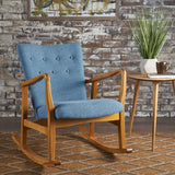 Christopher Knight Home® Mid-Century Birch Wood Rocking Chair with Buttoned Back & Cushioned Seat - Modern Design for Bedroom or Nursery, 34.25