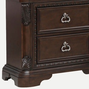 English Elm Mahogany Solid Wood 2-Drawer Nightstand with Ash Veneer, Custom Hardware, Spacious Storage, Elegant Finish B2699P230438