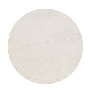 English Elm Tior Round Wood Top Accent Side Table with Geometric Gray Metal Base for Living Room White+Black B056P416978