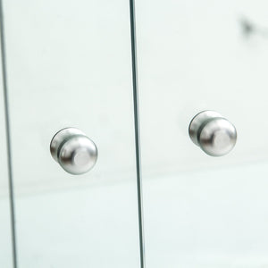 English Elm Tempered Glass Display Cabinet With Mirrored Back, Bluetooth Led Light & Lock For Secure Storage W3155S00015-GIGA