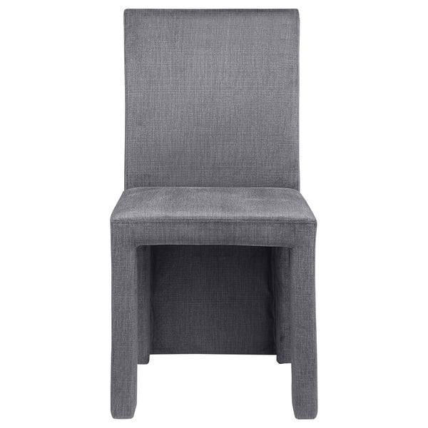 English Elm Santa Cruz Grey Velvet Upholstered Dining Side Chair Set of 2 — Modern Sculpted Lines, Soft Durable Fabric, 35" High Elegance B062P299854