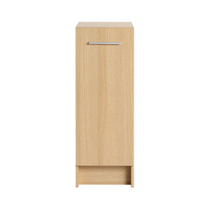 English Elm 12" Wall-mounted Oak Plywood Bathroom Linen Cabinet Slim Floating Single Door Storage W3450P440611