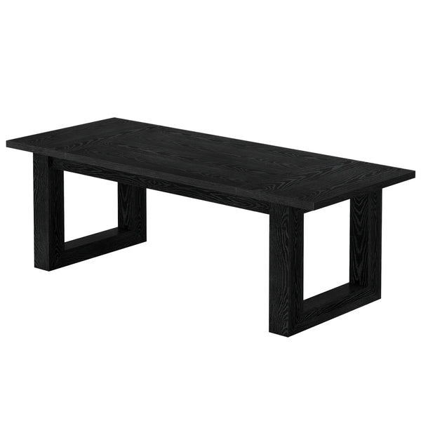 English Elm Sturdy Two-tier Computer Desk with File Cabinet and Monitor Riser for Home Office Black T3971P454054