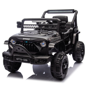 English Elm 12v Kids Electric Ride on Truck with Parental Remote Four Wheel Suspension and Led Lights Black W1578P187459
