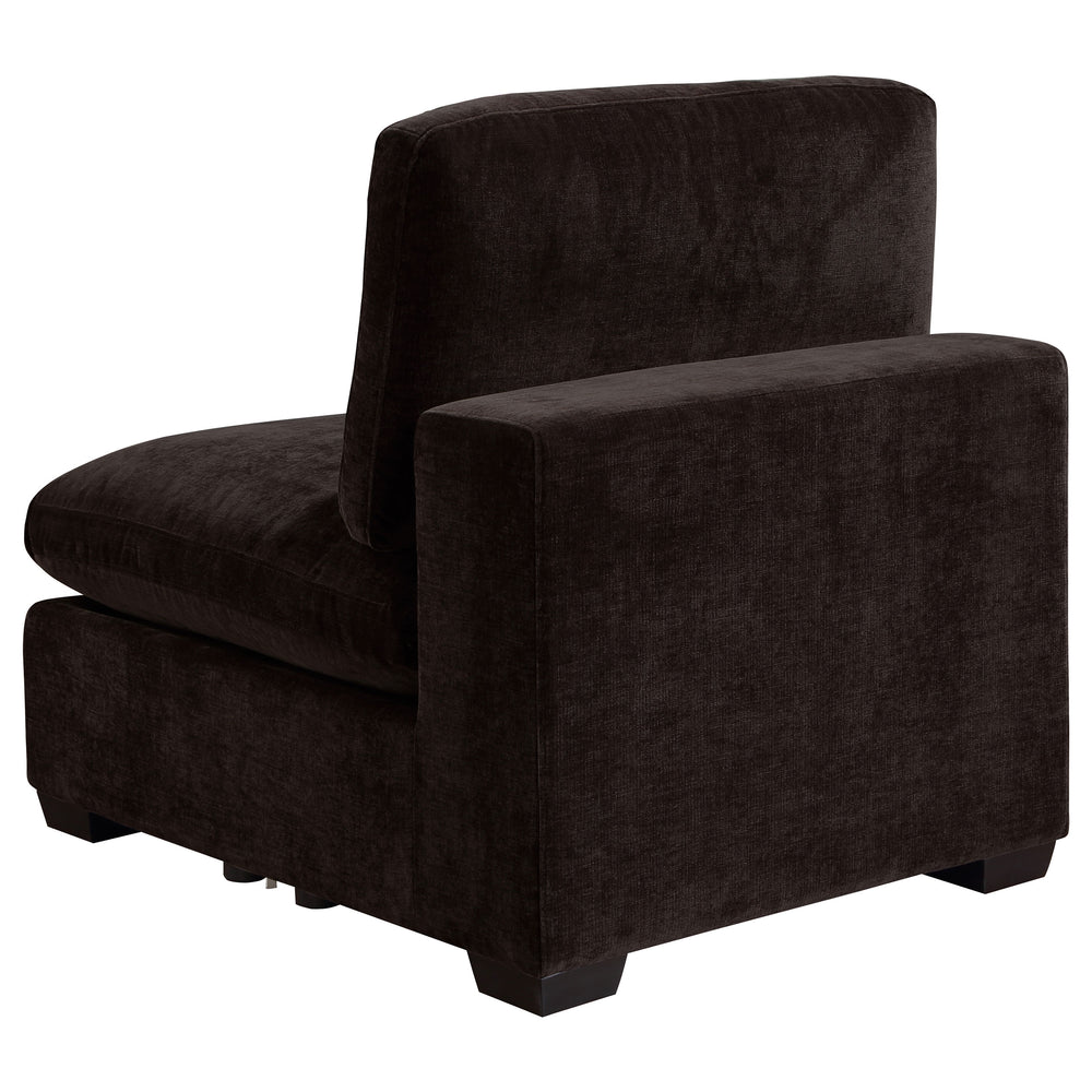 English Elm Murtagh Dark Chocolate Armless Chair — Plush Upholstery, Slipper Silhouette, Durable Wood Frame Comfort B062P378326