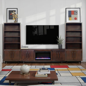 English Elm Radiance 75" Fireplace Tv Stand For Tvs Up To 85", Elegant Rosewood Finish With Cozy Electric Heat B108P345209-GIGA