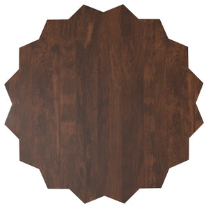 English Elm Turnbull Round Mango Wood Coffee Table Sculptural Faceted Edge Low Profile Modern B136P429094