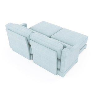 English Elm Two Seater Chenille Sofa with Ottoman Ergonomic Tufted Loveseat for Modern Living Rooms W714S01205