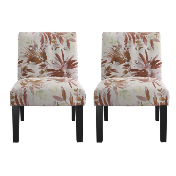 English Elm Wallace & Bay - Red Floral Accent Chair with Crimson Blooms, Engineered Wood, Compact 22"W x 31"H Stylish Seat B2709P212460