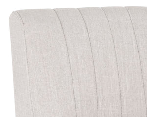 Sunpan Halden Urban Bar Stool with Bold Channel Tufting and Rustic Bronze Steel Frame for Stylish Spaces Beige Linen