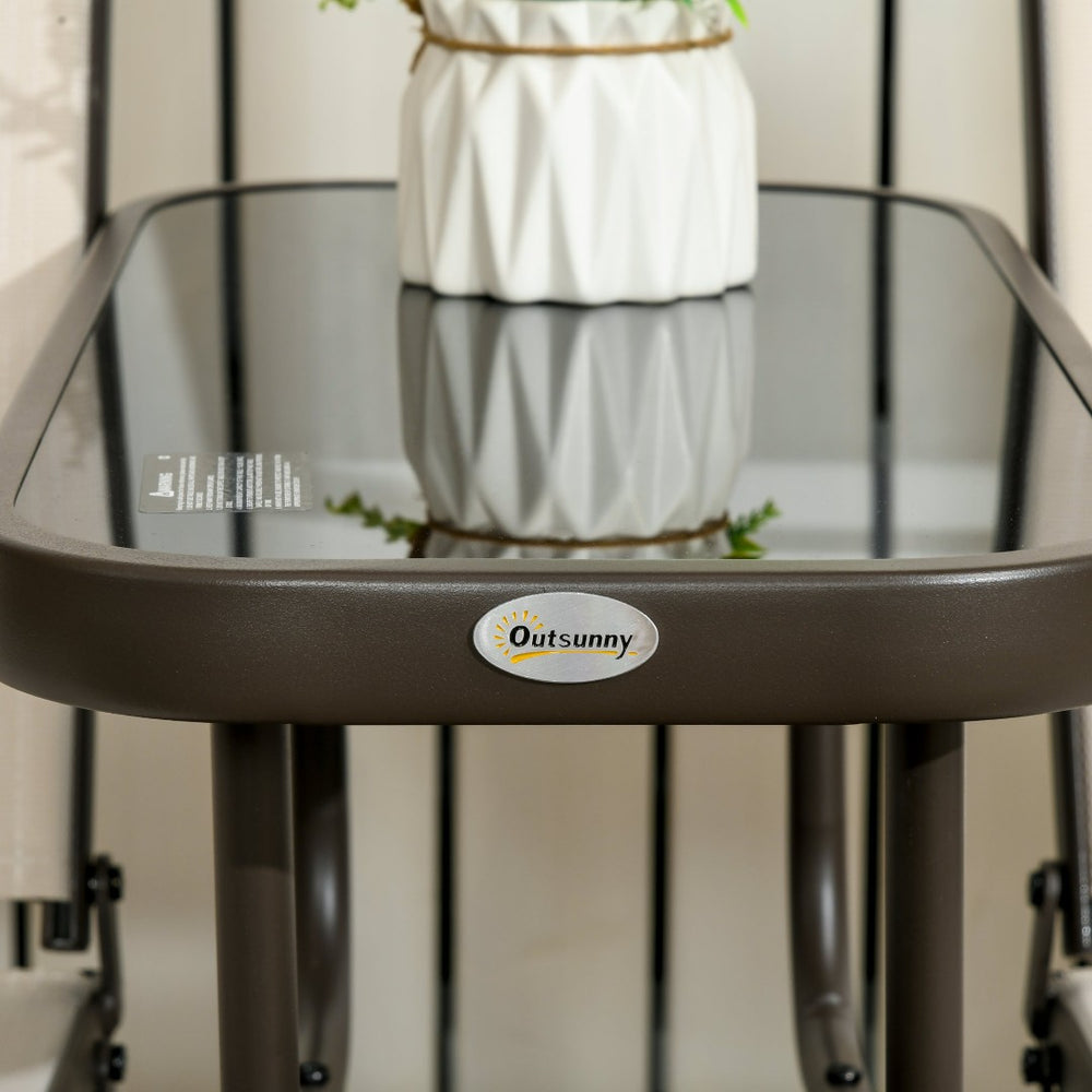 English Elm Outsunny Outdoor Glider Bench With Center Table, Stylish Loveseat For Patios, Gardens, And Porches W2225P174344-GIGA