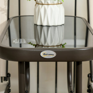 English Elm Outsunny Outdoor Glider Bench With Center Table, Stylish Loveseat For Patios, Gardens, And Porches W2225P174344-GIGA