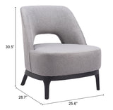 Mistley Accent Chair Gray 110110 Zuo Modern