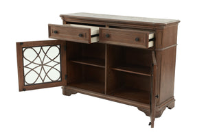 English Elm Traditional Elegant Server with Spacious Drawers and Cabinet Storage for Dining Room Organization and Style Oak 27 L x 44 W x 59 H B011P395600