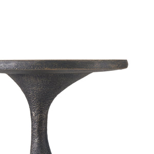 English Elm Outdoor Handcrafted Mgo Oval Side Table with Sculpted Base and Copper Artisan Finish N772P379525C
