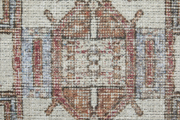 Feizy Rugs Percy Transitional Medallion Rug - Durable Machine Washable Design With Timeless Distressed Charm Ivory,Orange,Brown Polyester,Cotton,Viscose Prc39anftan000e76