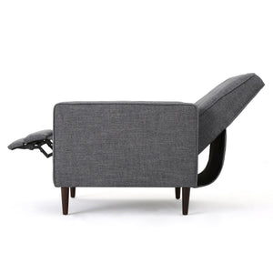 English Elm Christopher Knight Home® - Fabric Recliner Chair Mid-Century Modern Pushback Single Sofa with Tufted Cushion, Birch Legs, Cozy Comfort Gray 60741.00GRY
