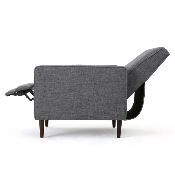 English Elm Christopher Knight Home® - Fabric Recliner Chair Mid-Century Modern Pushback Single Sofa with Tufted Cushion, Birch Legs, Cozy Comfort Gray 60741.00GRY