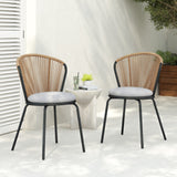 Christopher Knight Home® - Noble House - - Rattan Dining Chair With Cushion(Set Of 2)