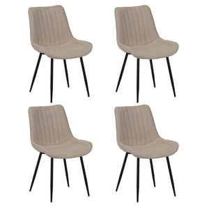 English Elm Dining modern beige chair set of 4 — ergonomic padded backrests, metal X-legs, scratch‑resistant fabric, 300 lb capacity W3851P368628
